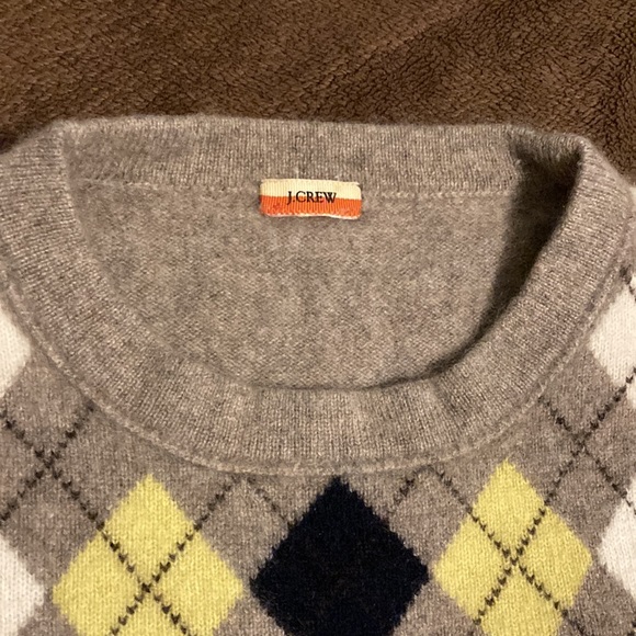J Crew Cashmere Argyle Sweater - Picture 2 of 6
